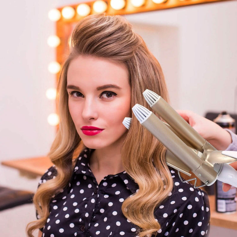 3-Barrel Curling Iron Wand Electric Hair Curler 1" Triple Hair Waver Beauty & Personal Care - DailySale