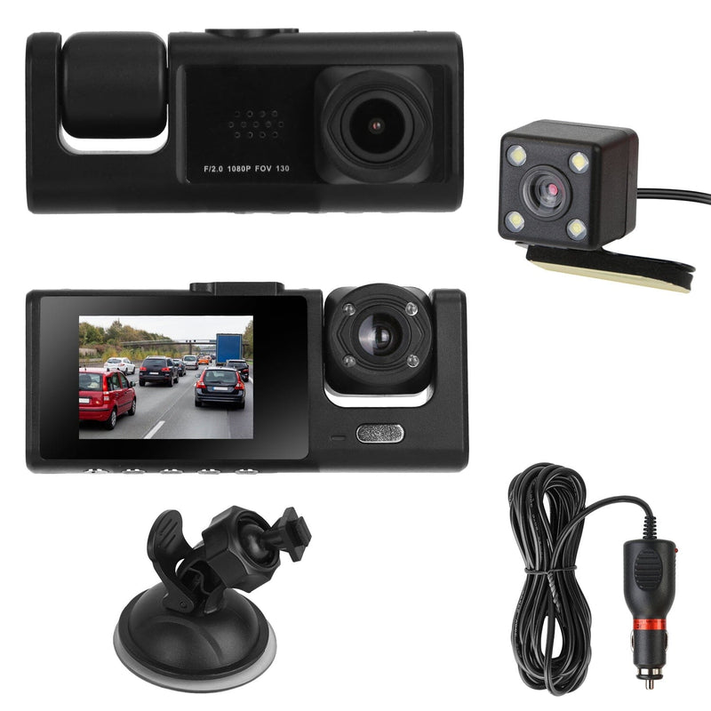 3 Channel Car DVR Dash Cam Video Recorder Cameras & Drones - DailySale