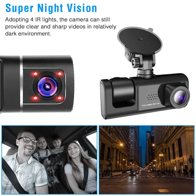 3 Channel Car DVR Dash Cam Video Recorder Cameras & Drones - DailySale