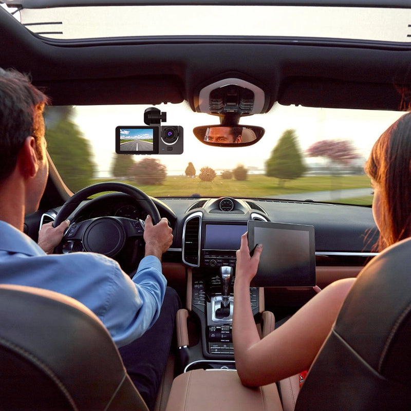 3 Channel Dash Cam Front Inside Rear Vehicle Driving Recorder Car DVR Automotive - DailySale