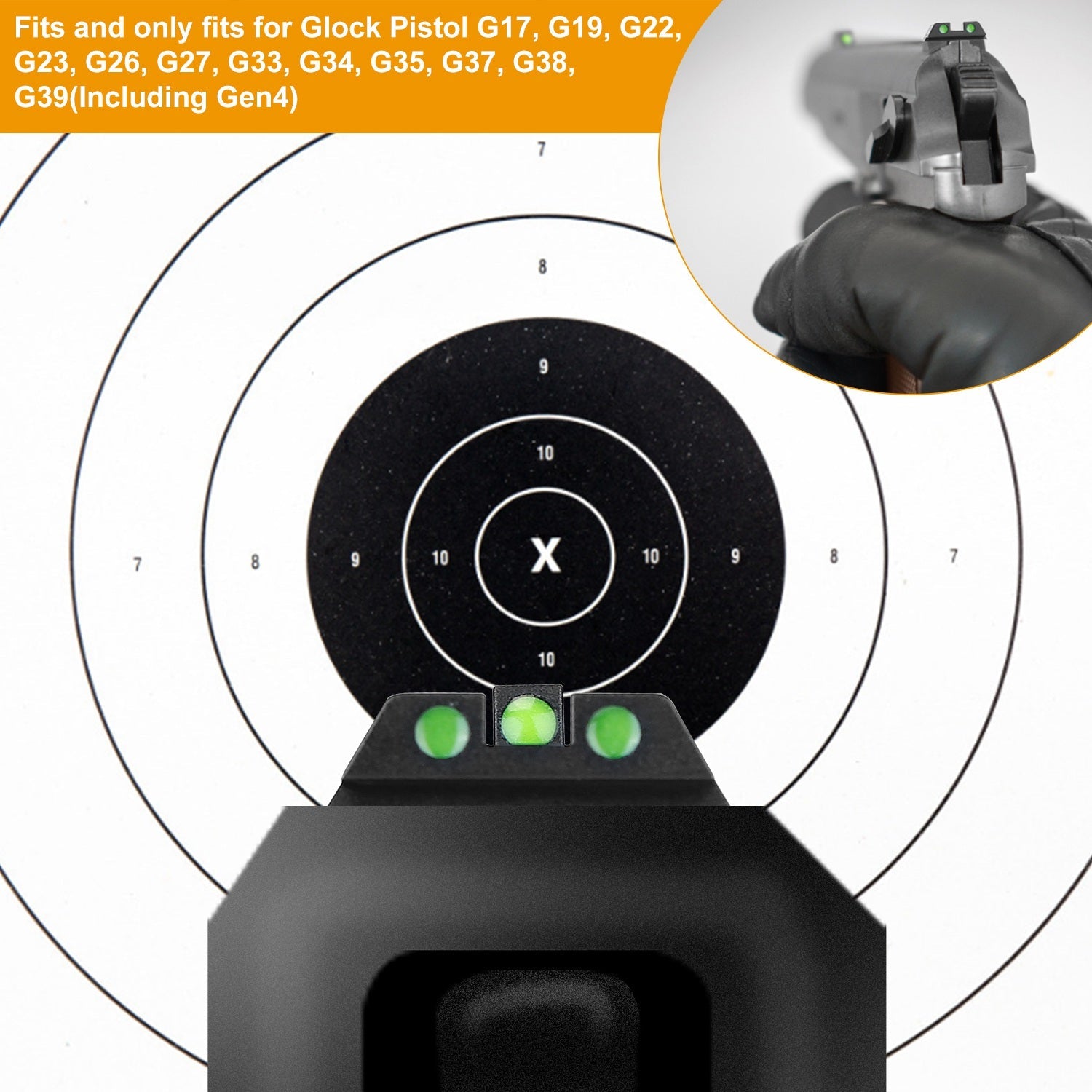 3-Dot Green Gun Night Sight Set Tactical - DailySale