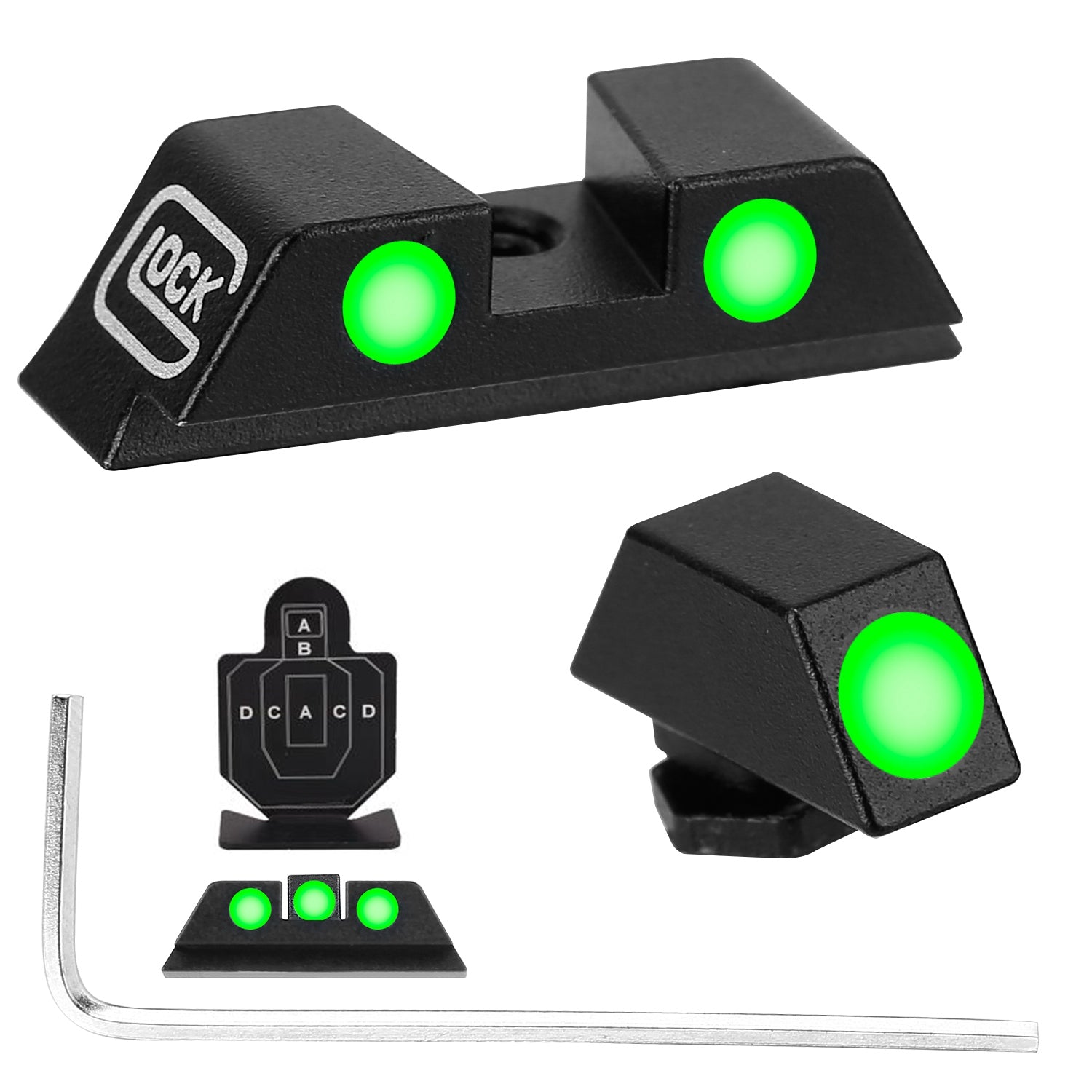 3-Dot Green Gun Night Sight Set Tactical - DailySale