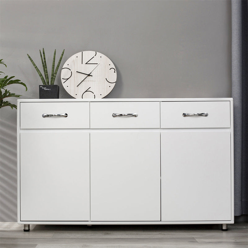 3 Drawer Sideboard Buffet Storage Cabinet Furniture & Decor White - DailySale