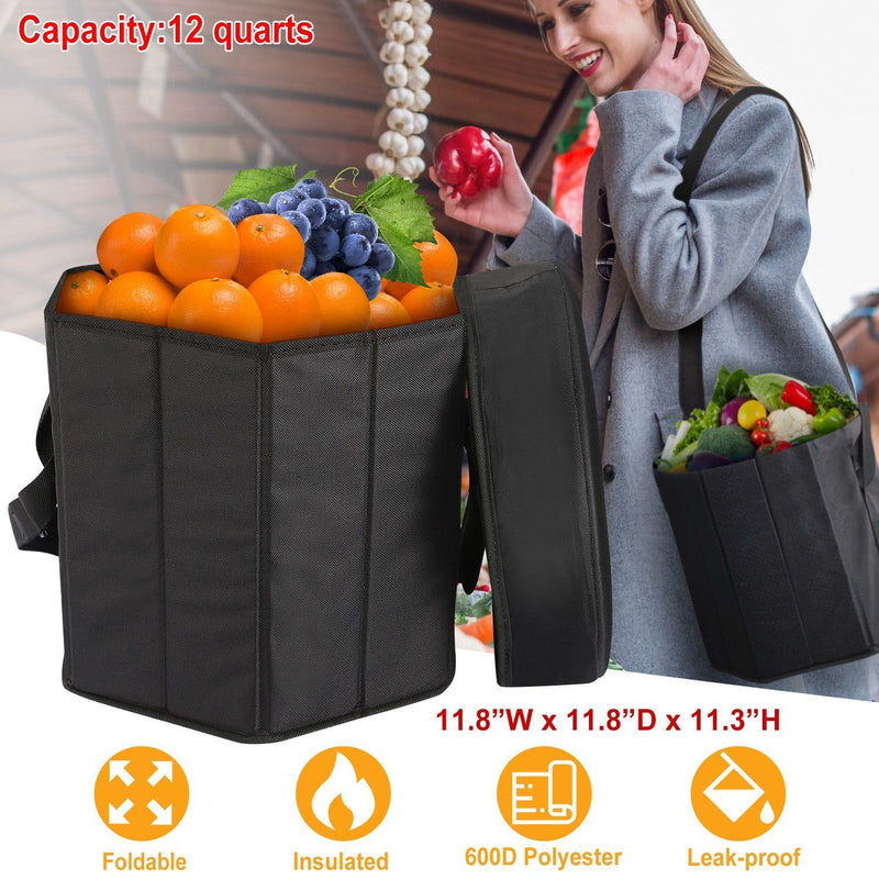 3 Gallon Collapsible Grocery Cooler Bag Seat Combo Sports & Outdoors - DailySale