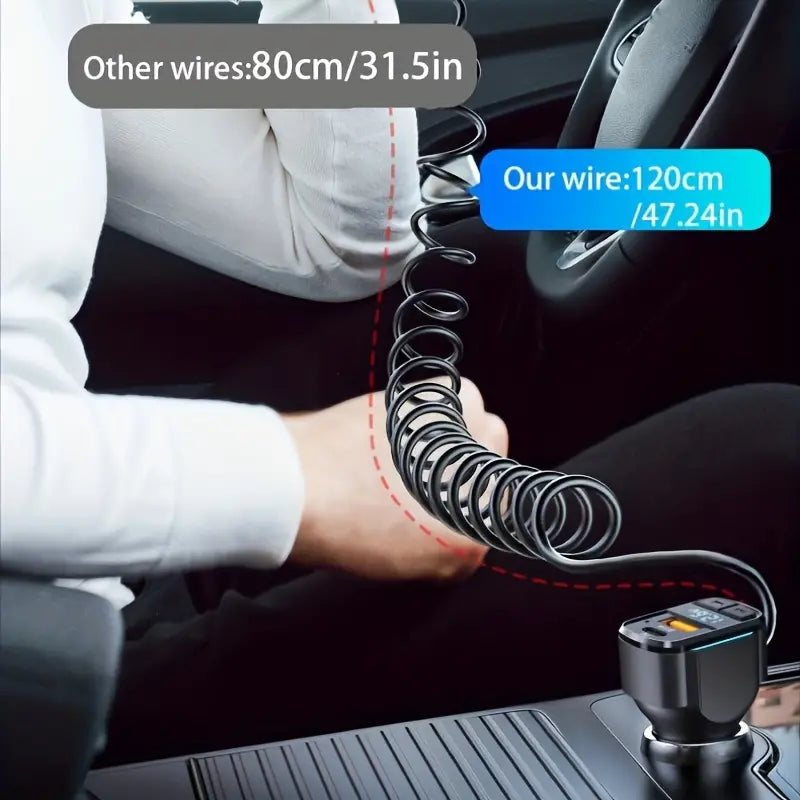 3-in-1 65W 3-port USB PD Fast Car Charger Automotive - DailySale