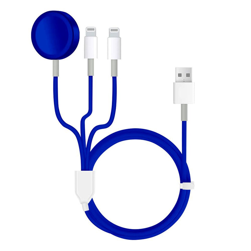 3-in-1 Apple Watch and iPhone Charger Mobile Accessories Blue - DailySale