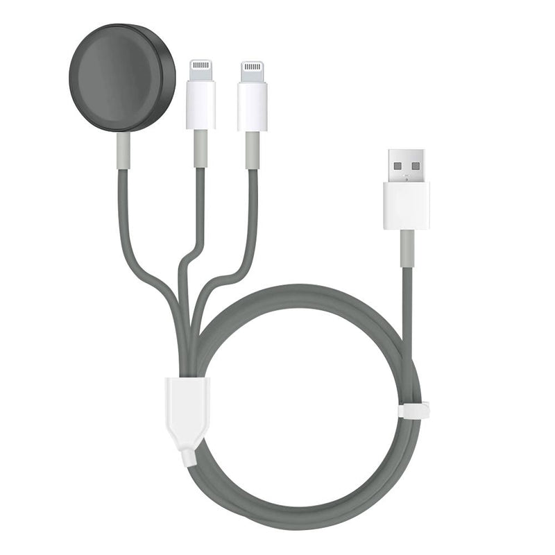 3-in-1 Apple Watch and iPhone Charger Mobile Accessories Gray - DailySale