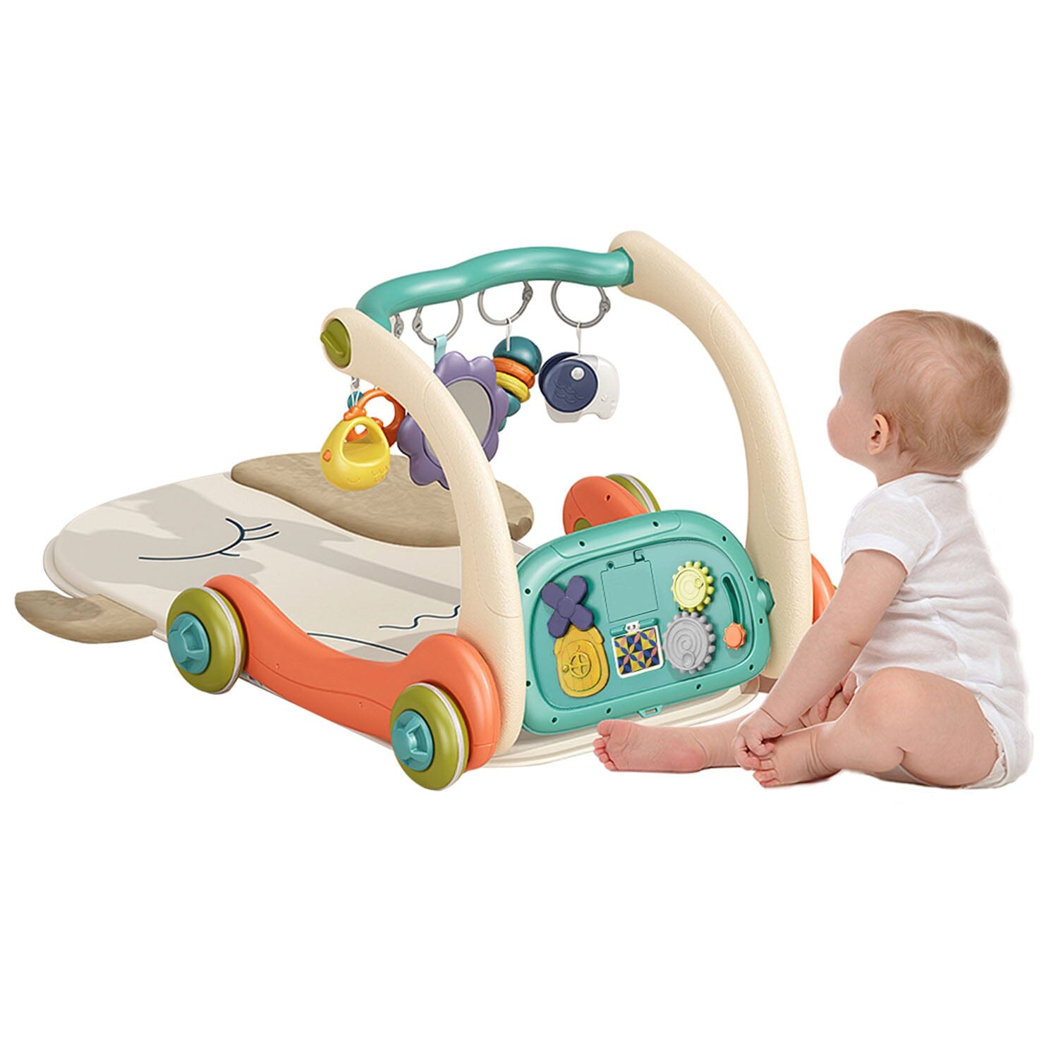 3-in-1 Baby Gym Playmat with Learning Walker for 0-12 Months Old Baby - DailySale