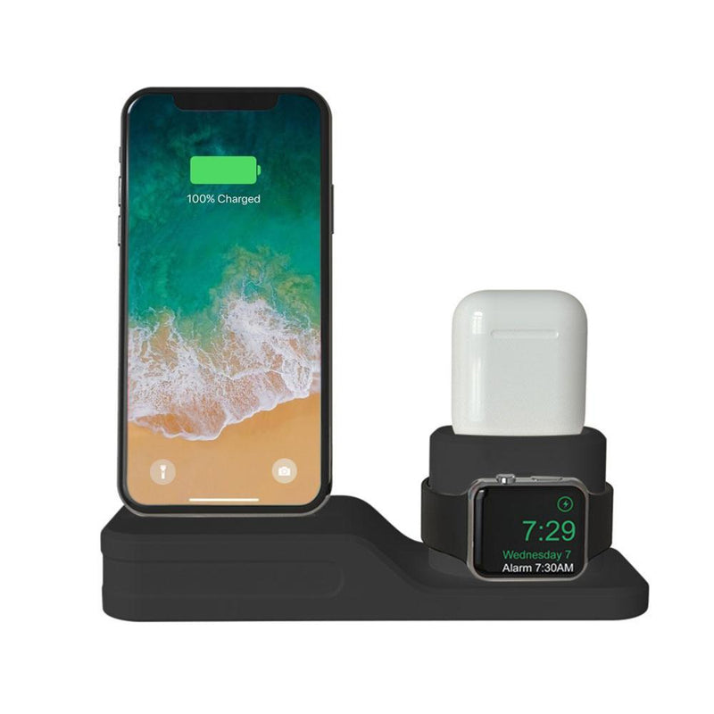 3-in-1 Charging Dock for Apple iPhone, Watch & AirPod Gadgets & Accessories Black - DailySale