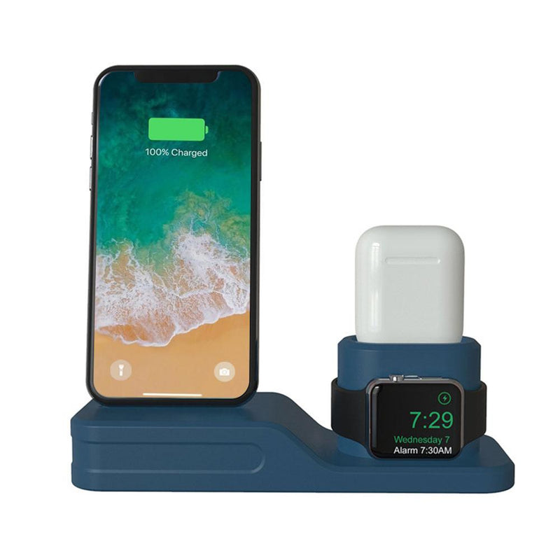 3-in-1 Charging Dock for Apple iPhone, Watch & AirPod Gadgets & Accessories Blue - DailySale