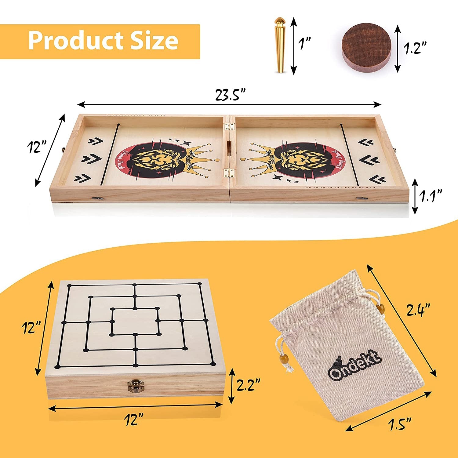 3-in-1 Foldable Wooden Fast Sling Puck Game Toys & Games - DailySale