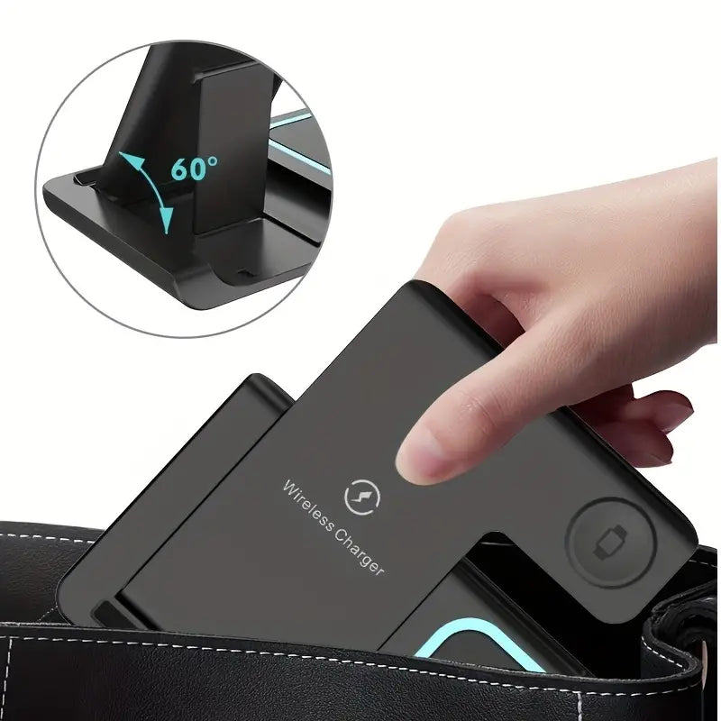 3-in-1 Folding Fast Wireless Charger Station Mobile Accessories - DailySale