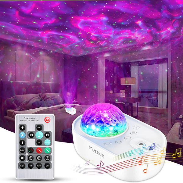 3-in-1 Galaxy Night Light Projector with Remote Control Indoor Lighting White - DailySale