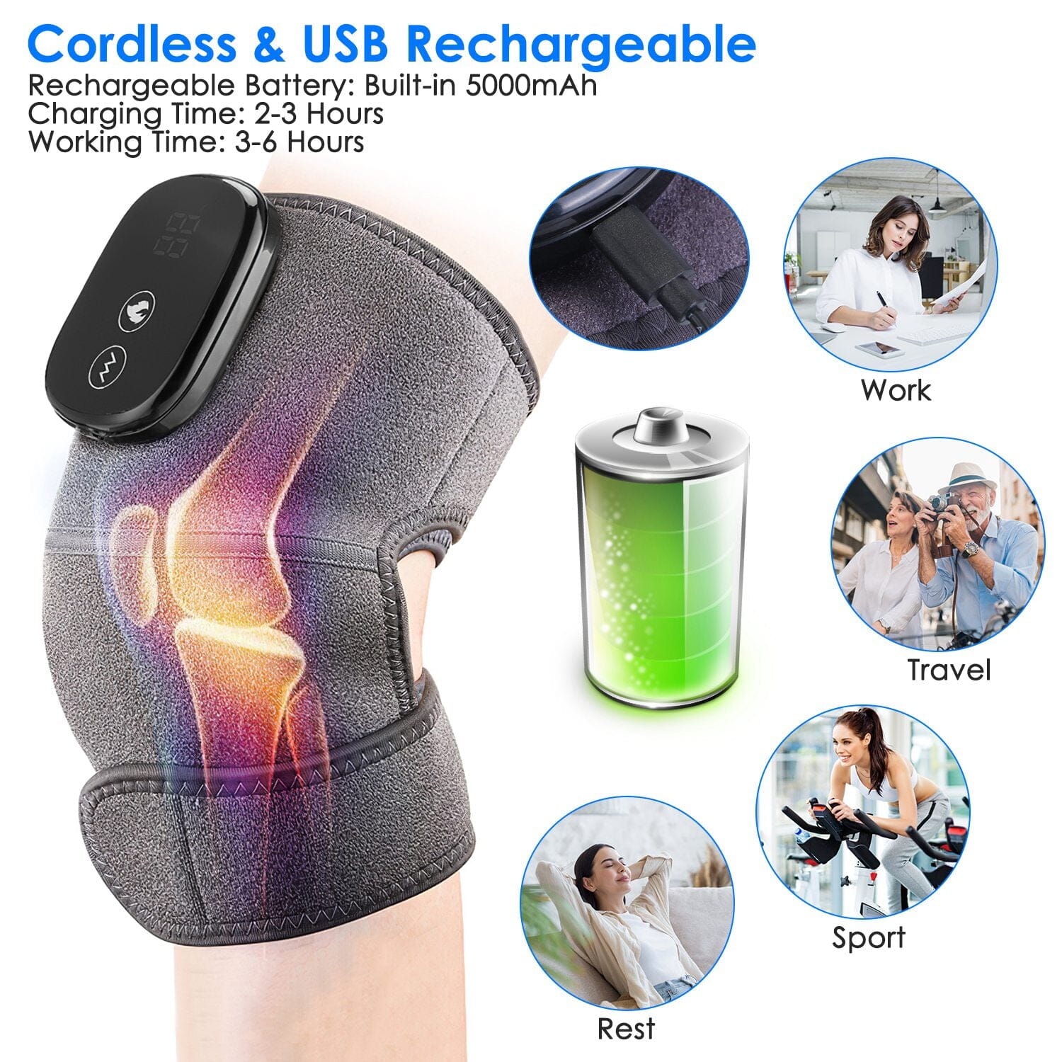 3-in-1 Heated Pads Massager with 3 Level Vibration Wellness - DailySale