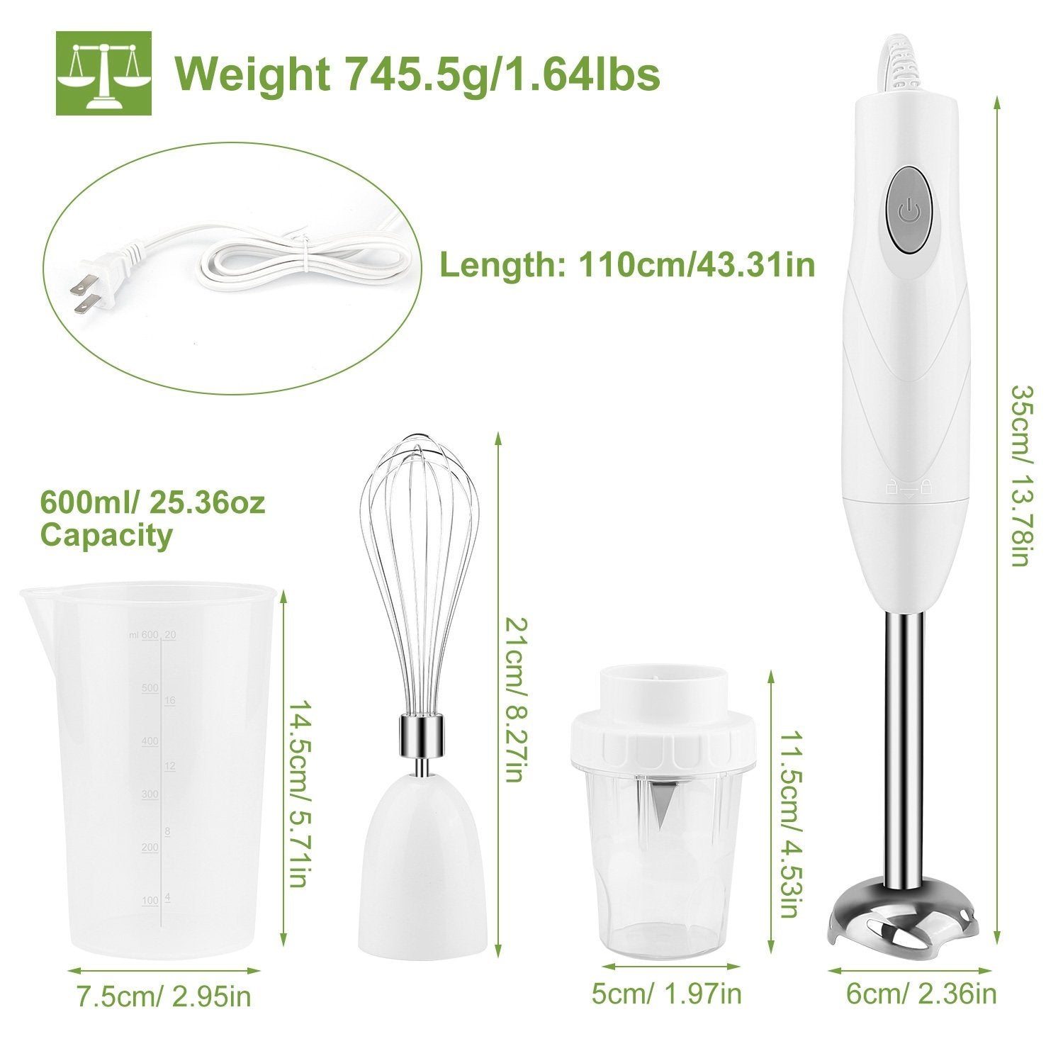 3-in-1 Immersion Hand Blender Multifunctional Stick Kitchen & Dining - DailySale