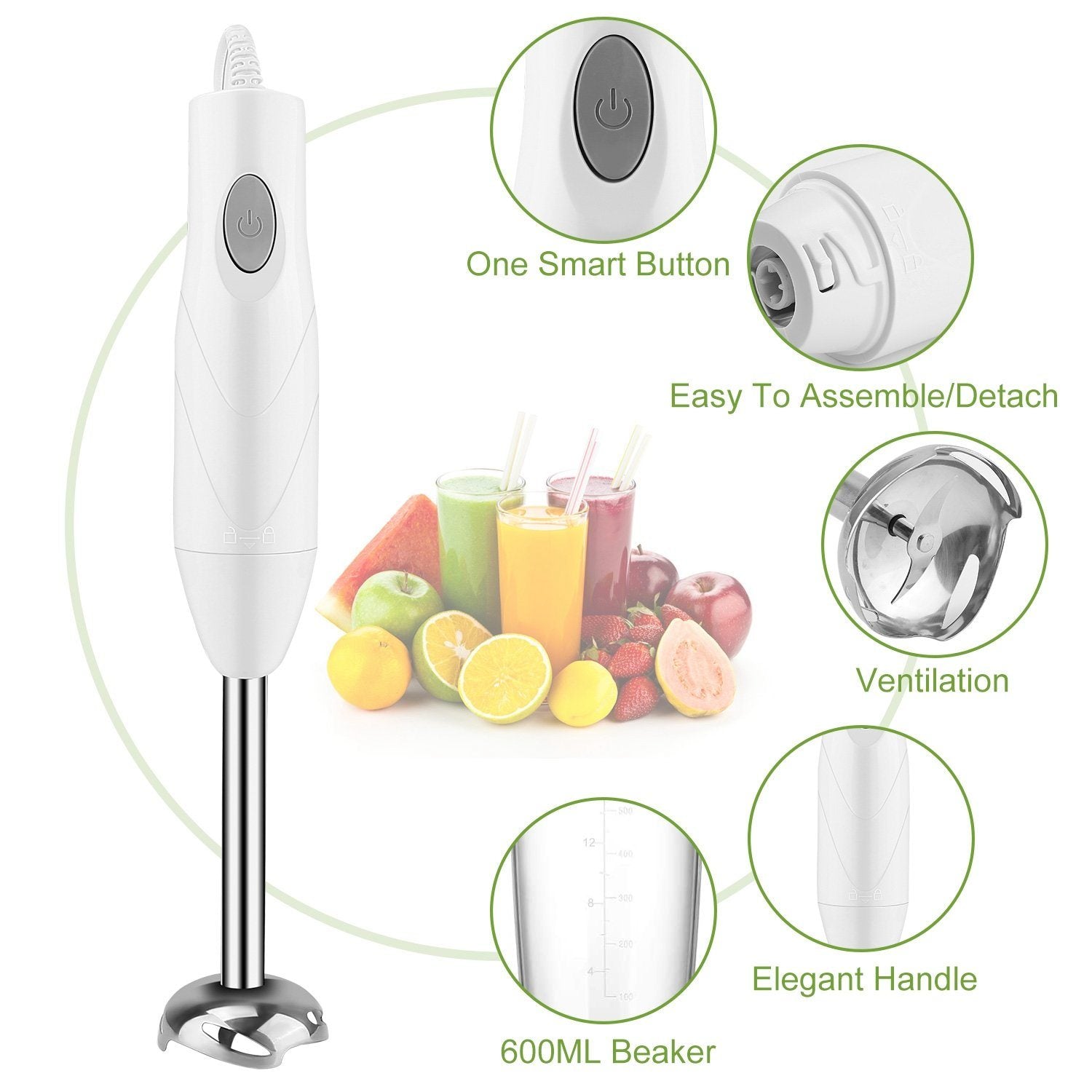 3-in-1 Immersion Hand Blender Multifunctional Stick Kitchen & Dining - DailySale