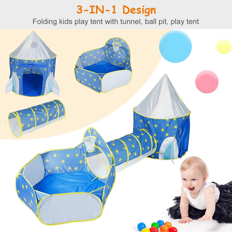 3-in-1 Kids Play Tent Ball Pit Set