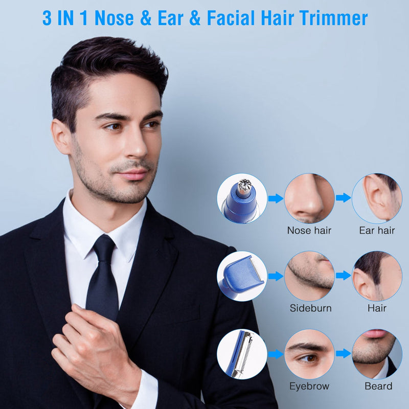 3-in-1 Nose Hair Eyebrow Beard Trimmer Men's Grooming - DailySale