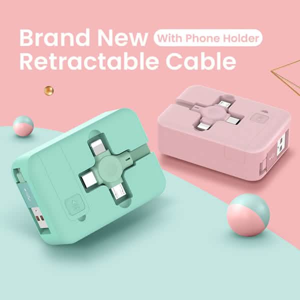 3-in-1 Portable Retractable Charging Cable Mobile Accessories - DailySale