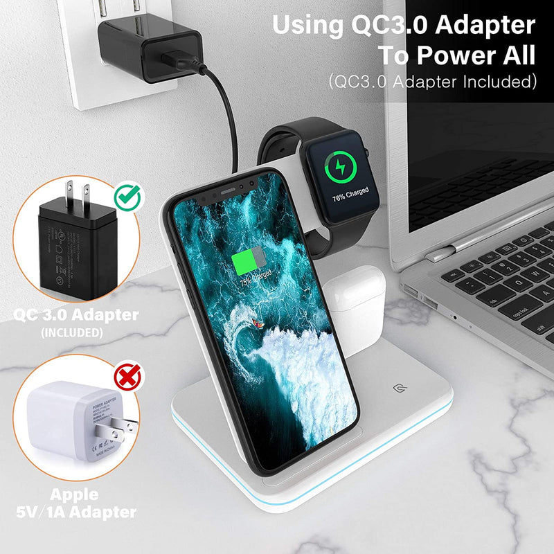 3-in-1 Qi-Certified 15W Fast Charging Station