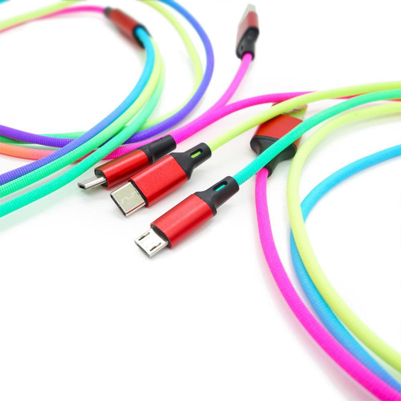 3-in-1 Rainbow Charging Cable Mobile Accessories - DailySale