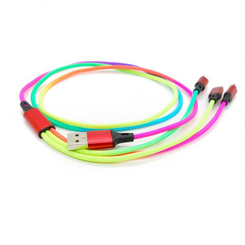 3-in-1 Rainbow Charging Cable Mobile Accessories - DailySale