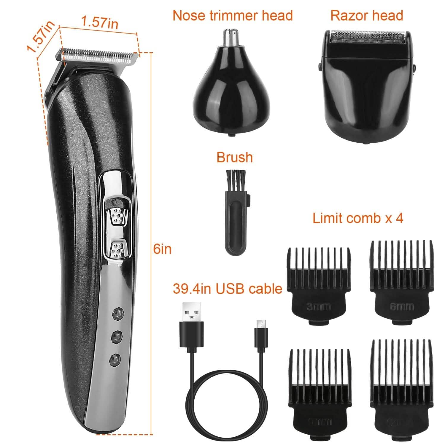 3-in-1 Rechargeable Hair Clipper Cordless Hair Trimmer Shaver Men's Grooming - DailySale