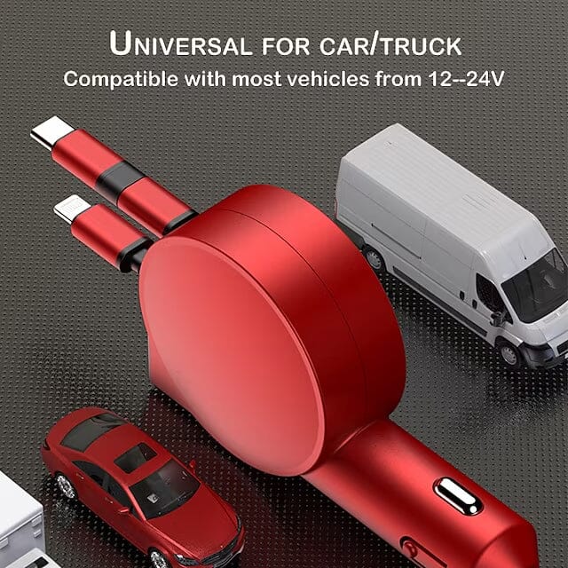 3-in-1 Retractable Car Phone Charger Automotive - DailySale