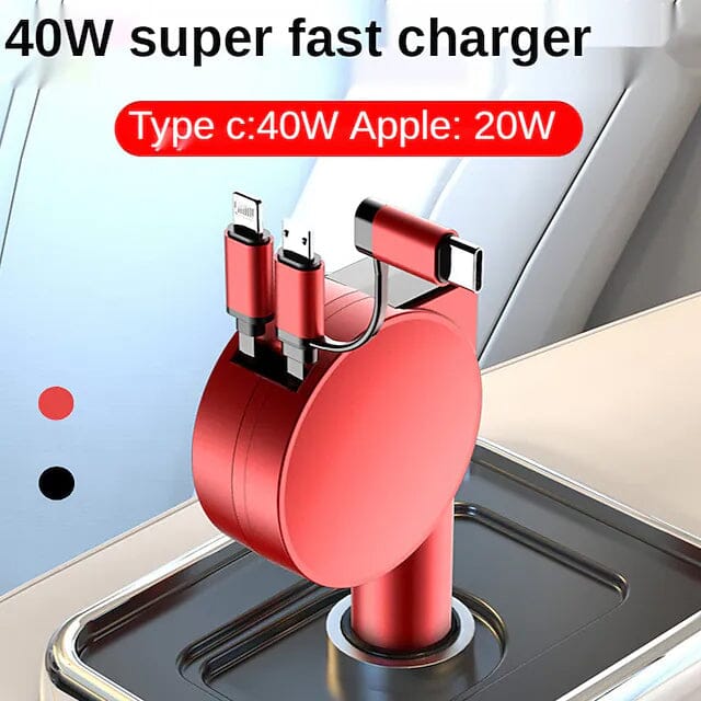 3-in-1 Retractable Car Phone Charger Automotive - DailySale