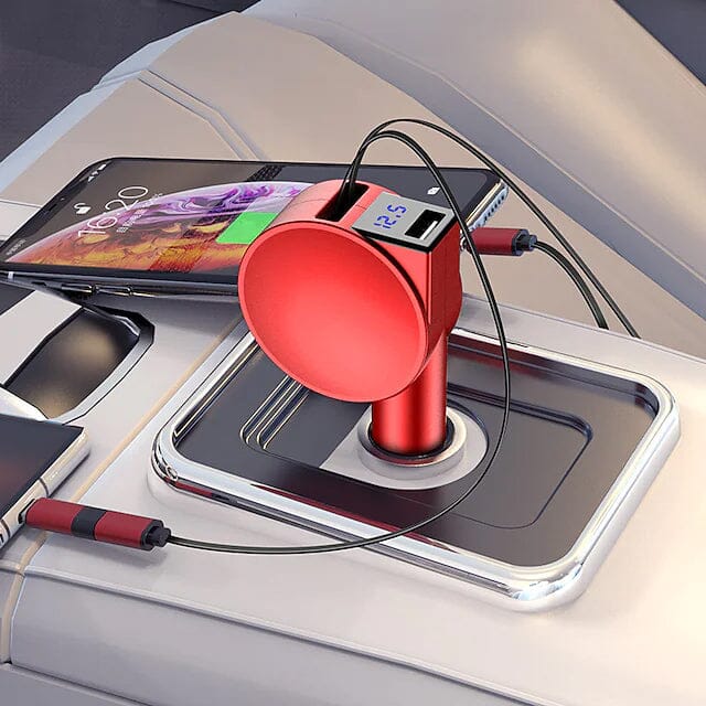 3-in-1 Retractable Car Phone Charger Automotive - DailySale