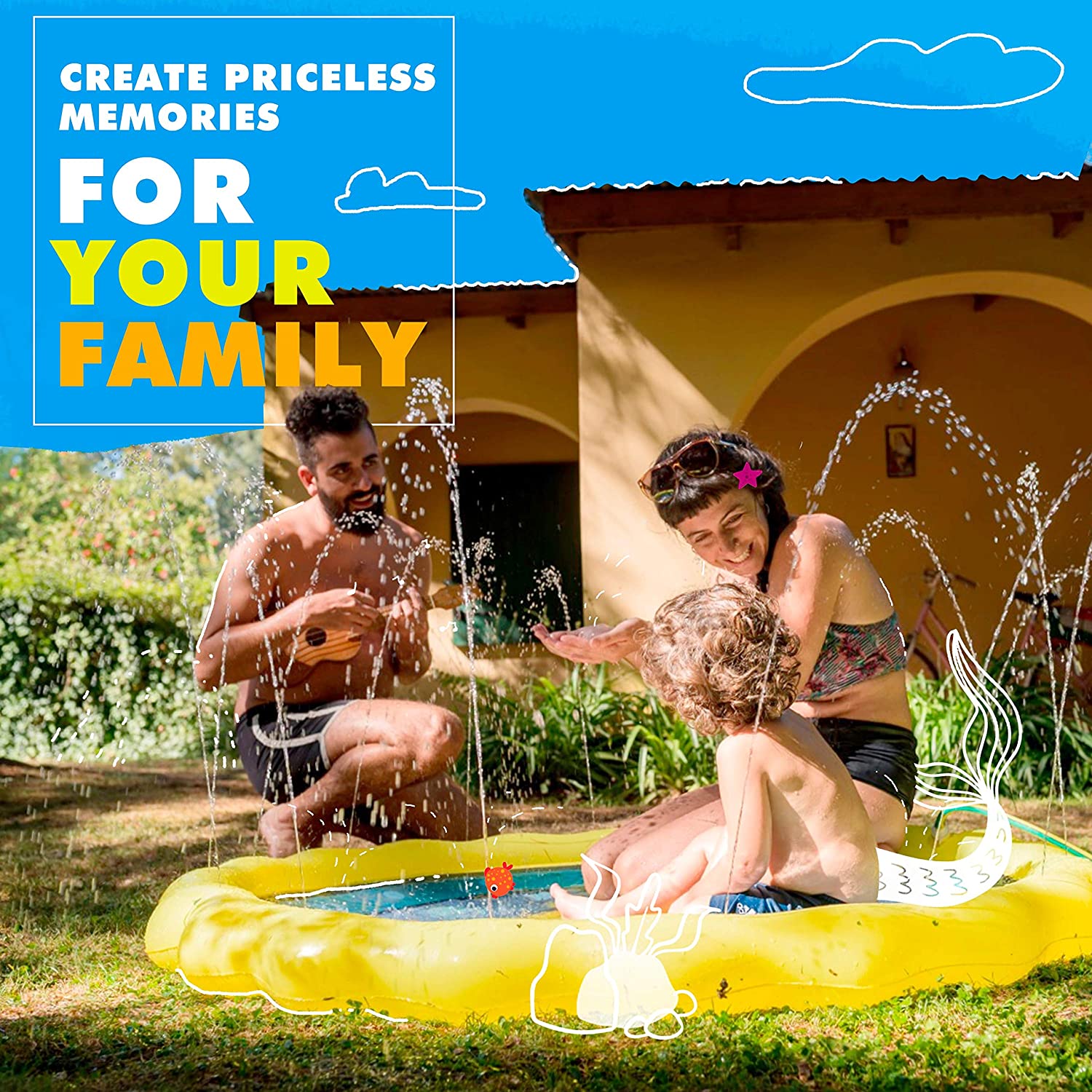 3-in-1 Splash Pad Kids Fountain Toys & Games - DailySale