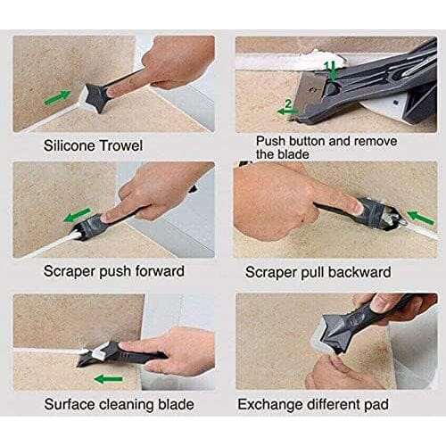 3-in-1 Stainless Steelhead Caulk Remover and Sealant Scraper Home Improvement - DailySale