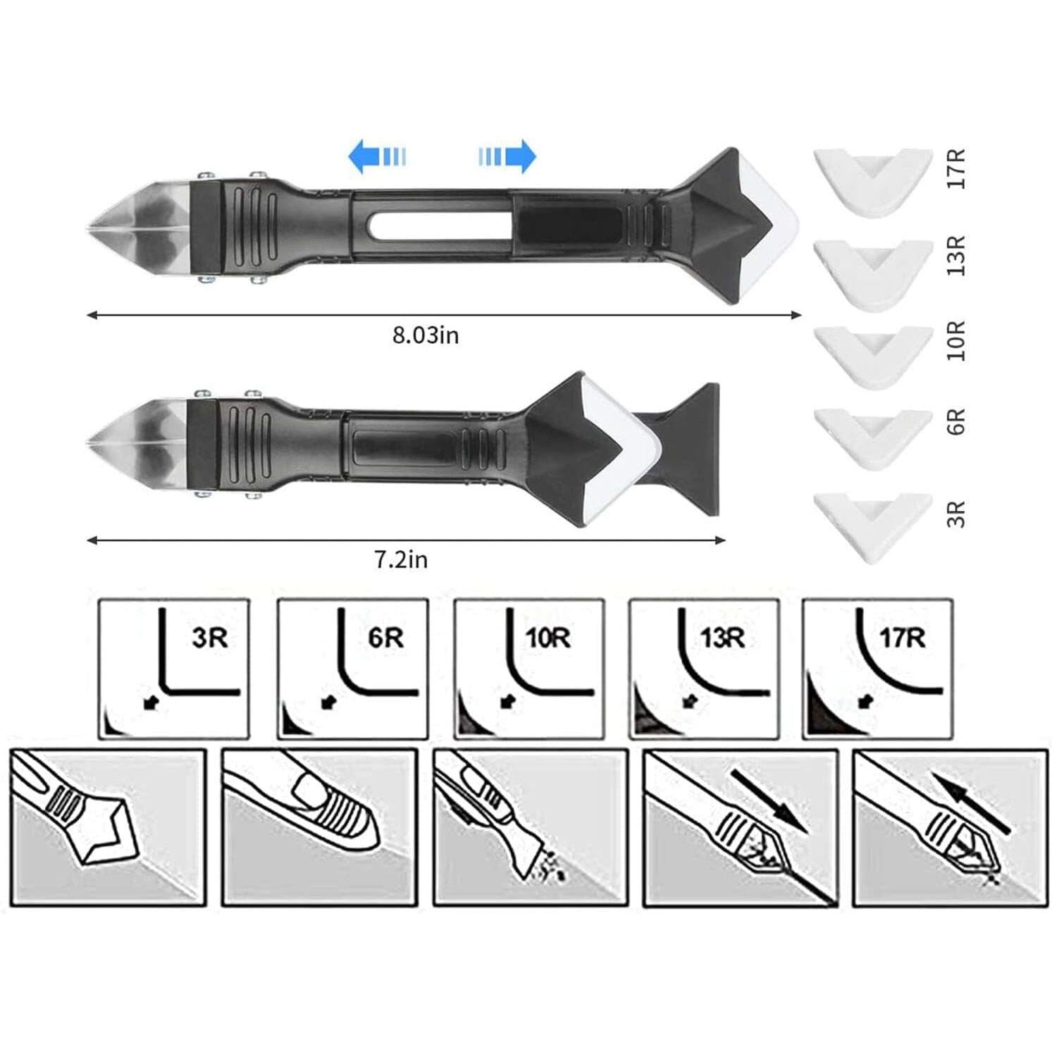 3-in-1 Stainless Steelhead Caulk Remover and Sealant Scraper Home Improvement - DailySale