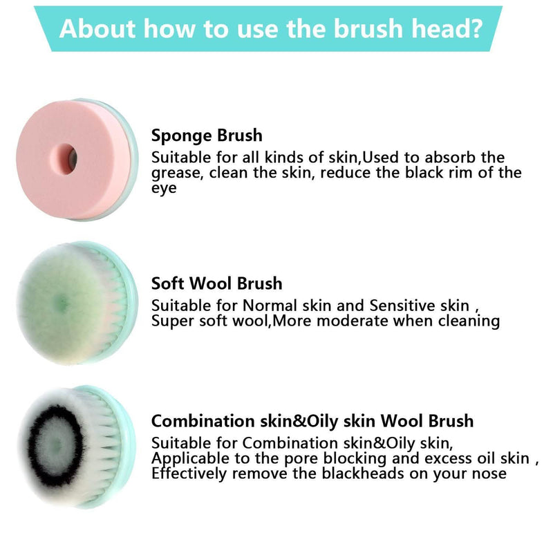 3-in-1 USB Rechargeable Facial Cleansing Brush Set Soft Scrubber Face Exfoliating Beauty & Personal Care - DailySale
