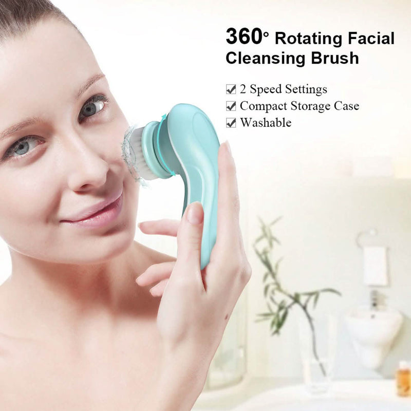 3-in-1 USB Rechargeable Facial Cleansing Brush Set Soft Scrubber Face Exfoliating Beauty & Personal Care - DailySale