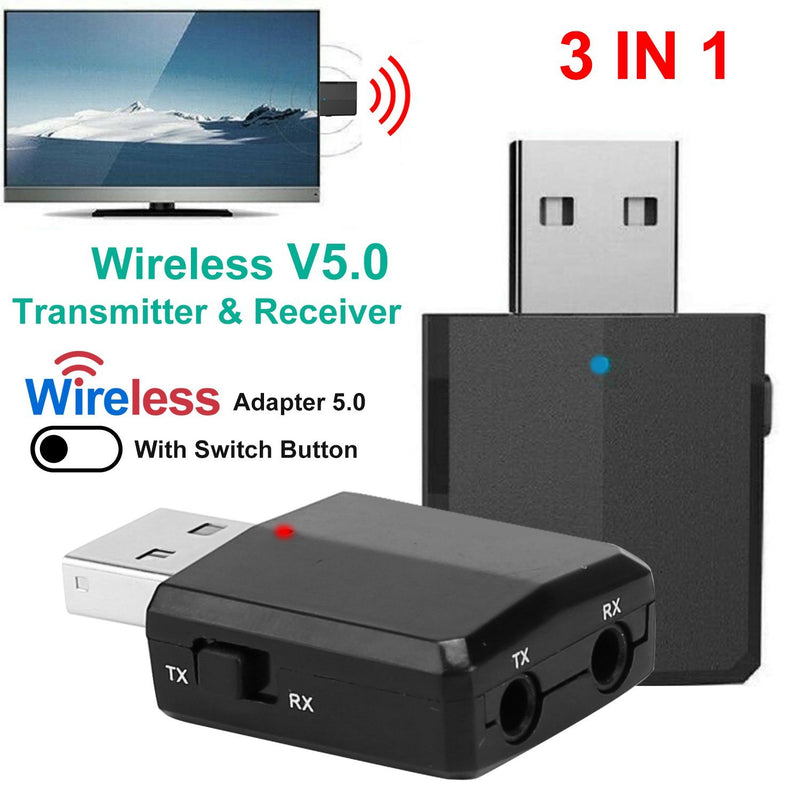 3 in 1 Wireless V5.0 USB Audio Transmitter Receiver Headphones & Audio - DailySale