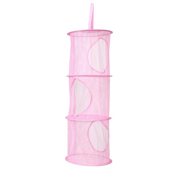 3-Layer Shelf Hanging Storage Net Closet & Storage Pink - DailySale