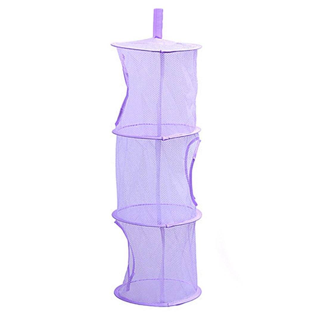 3-Layer Shelf Hanging Storage Net Closet & Storage Purple - DailySale