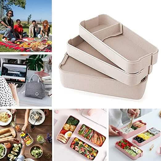 3-Layer Stackable Bento Box Japanese Lunch Box Kit with Spoon & Fork Kitchen Tools & Gadgets - DailySale
