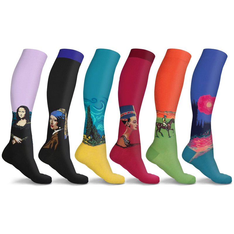 3 or 6-Pairs: DCF Famous Art Paintings Compression Socks Everything Else Set C & D S/M - DailySale