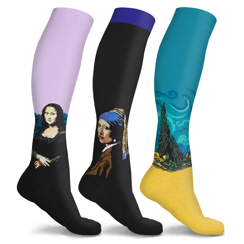 3 or 6-Pairs: DCF Famous Art Paintings Compression Socks Everything Else Set C S/M - DailySale