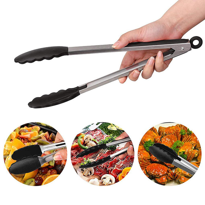 3 Pack Stainless Steel Scissor Tongs, Kitchen Tongs for Cooking