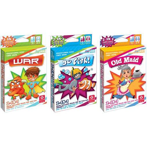 3-Pack: 2-in-1 Kids' Card Games Toys & Hobbies War/ Go Fish/ Old Maid - DailySale