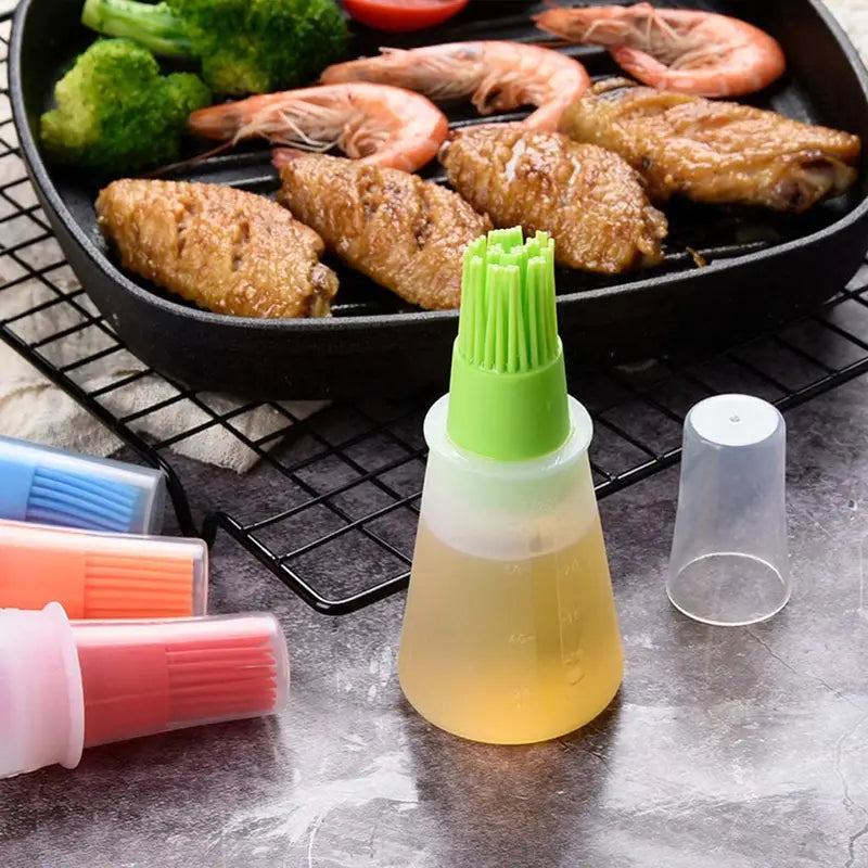 3-Pack: 2.2oz Silicone BBQ Oil Bottle Brush with Flat-Bottom Design Kitchen Tools & Gadgets - DailySale