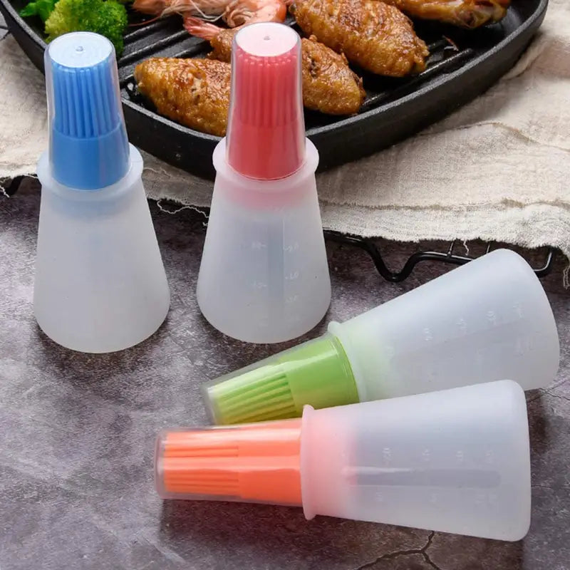 3-Pack: 2.2oz Silicone BBQ Oil Bottle Brush with Flat-Bottom Design Kitchen Tools & Gadgets - DailySale
