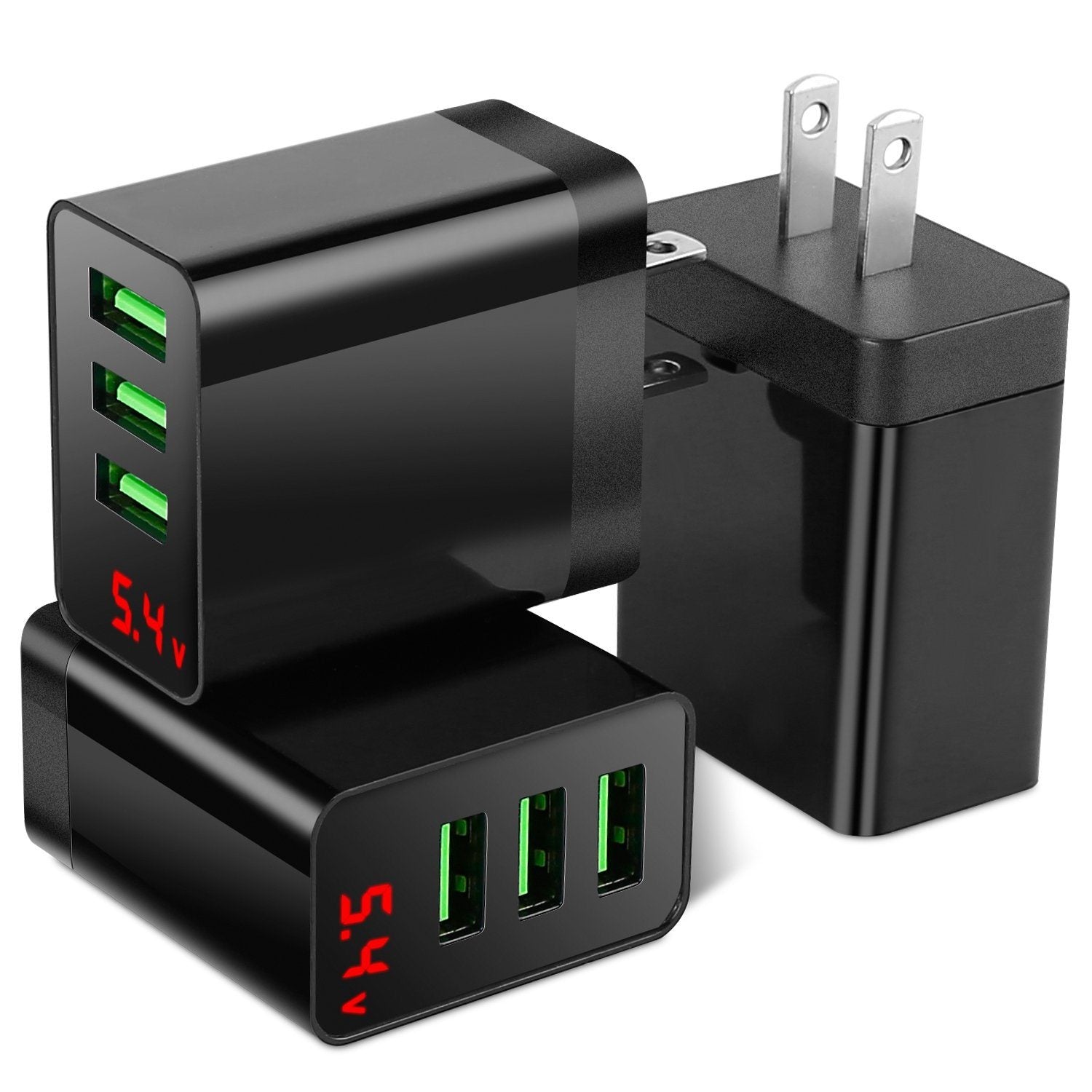 3-Pack: 3-Port USB Hub Charger Wall Power Charging Plug Adapter Mobile Accessories - DailySale