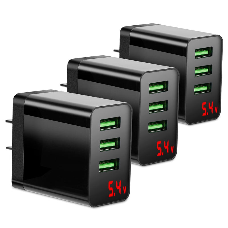 3-Pack: 3-Port USB Wall Charger Mobile Accessories - DailySale