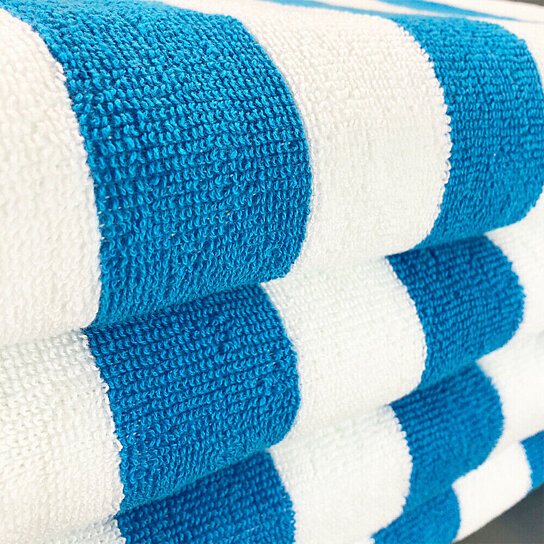 3-Pack: 30" x 60" Ultra-Soft 100% Cotton Striped Pool Cabana Hotel Beach Towels Bath - DailySale