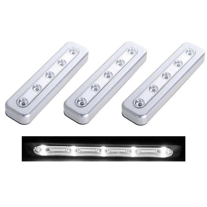 3-Pack: 5-LED One Touch Stick-on Anywhere Touch Tap Night Light Lighting & Decor - DailySale