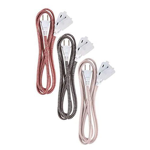 3-Pack: 6" Ativa Braided AC Extension Cord Gadgets & Accessories - DailySale
